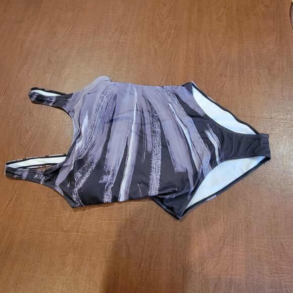 One Piece Color Matching Swimsuit Patchwork Swimsuit Backless Push UP Size L New - Picture 5 of 12